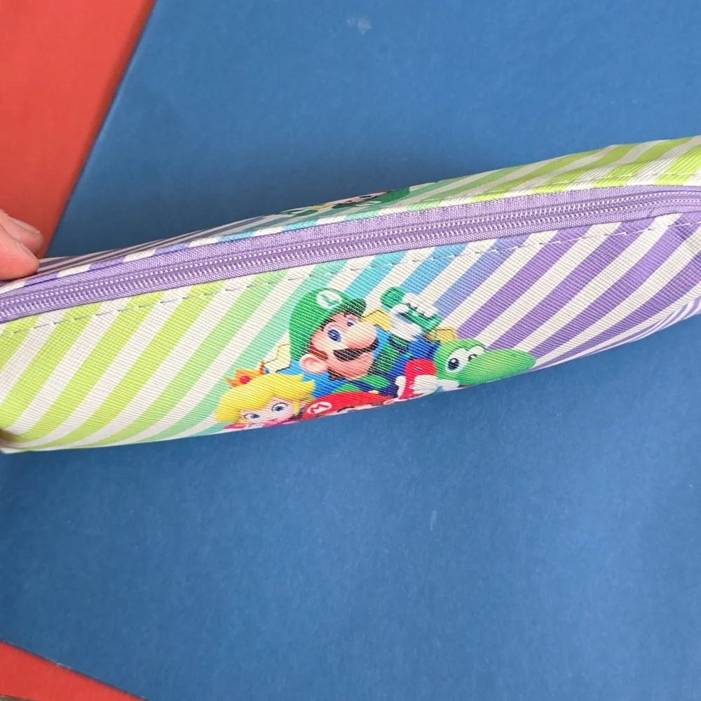 Striped Pencil Case‎ with Cartoon Characters